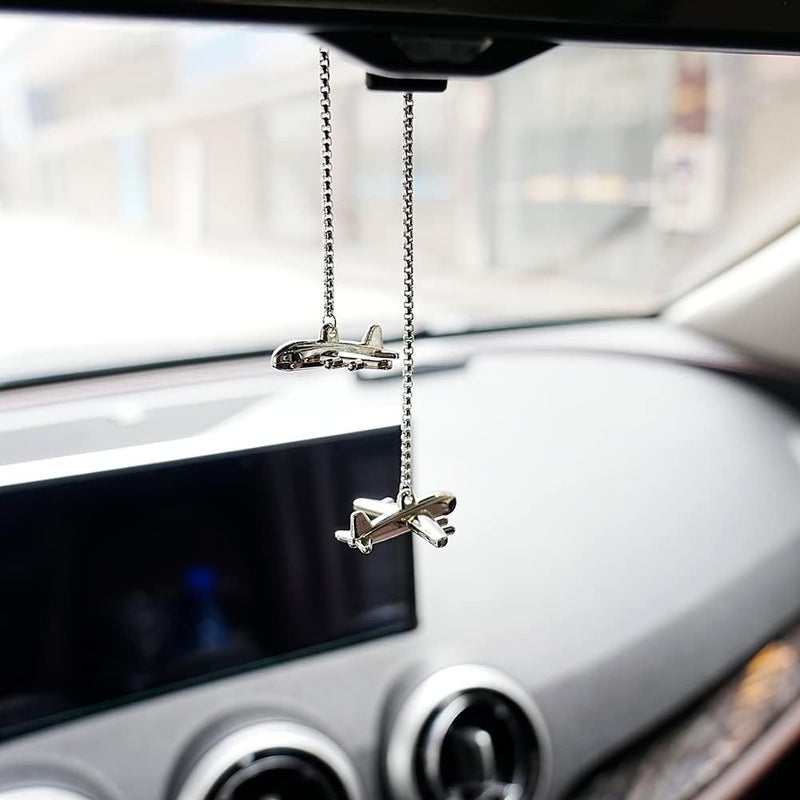 AMIORO Creative Airplane Car Rear View Mirrors Interior Accessories Aircraft Ornament Car Decor - Image 1
